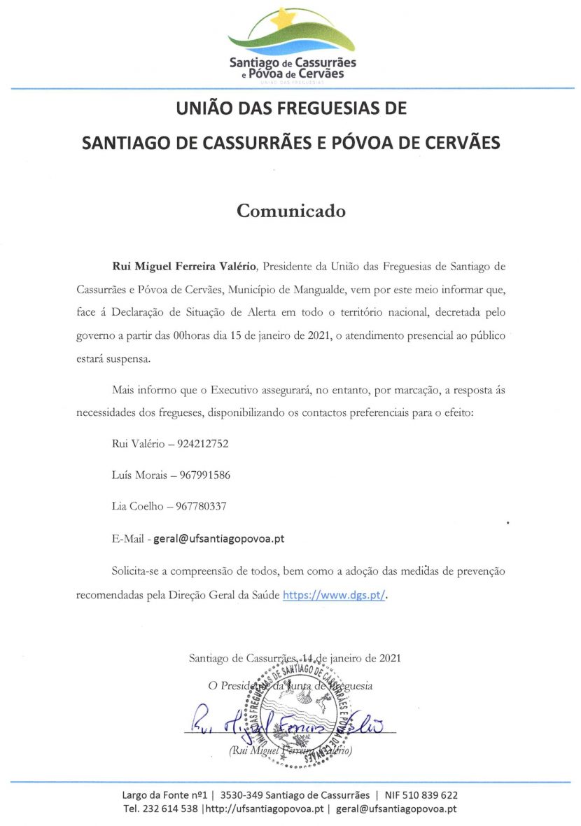 Comunicado - Atendimento ao público