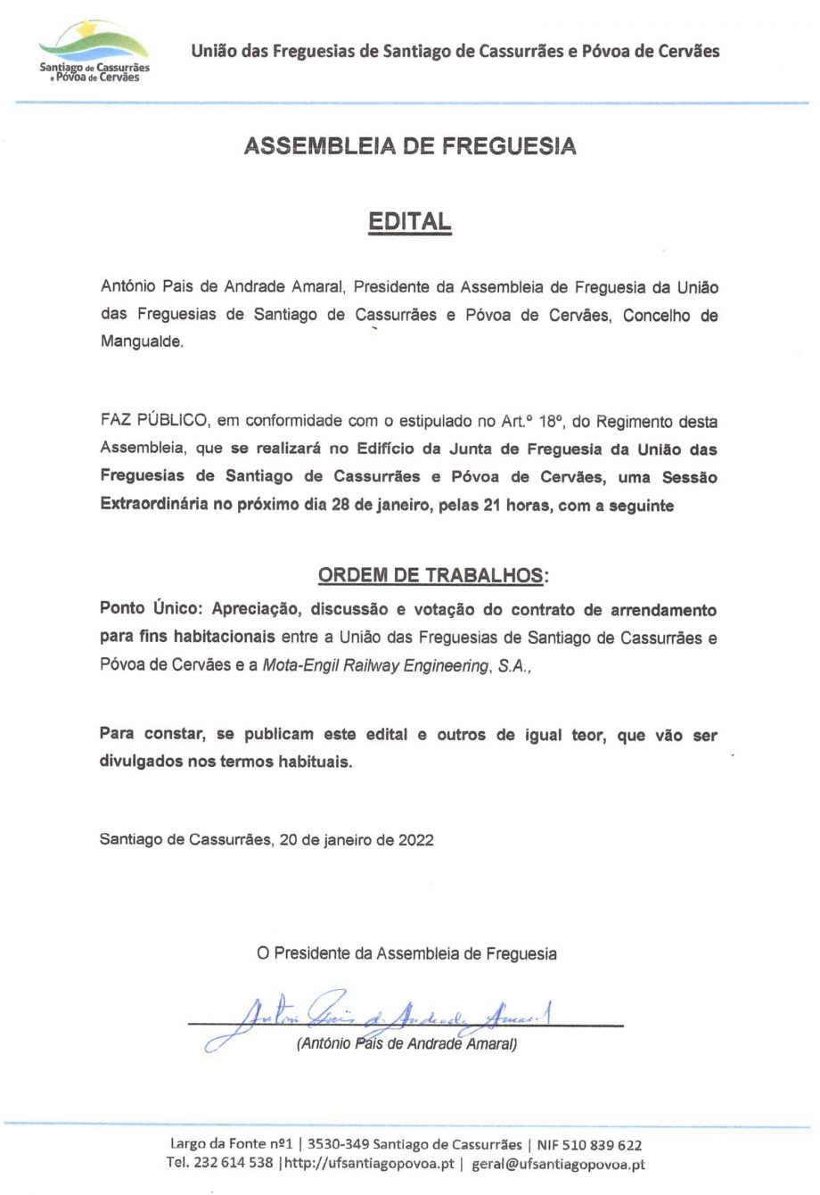 Edital UF Santiago Povoa